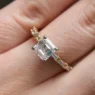 1.70ct Asscher Cut Side Stone Engagement Ring PR1091 on hand