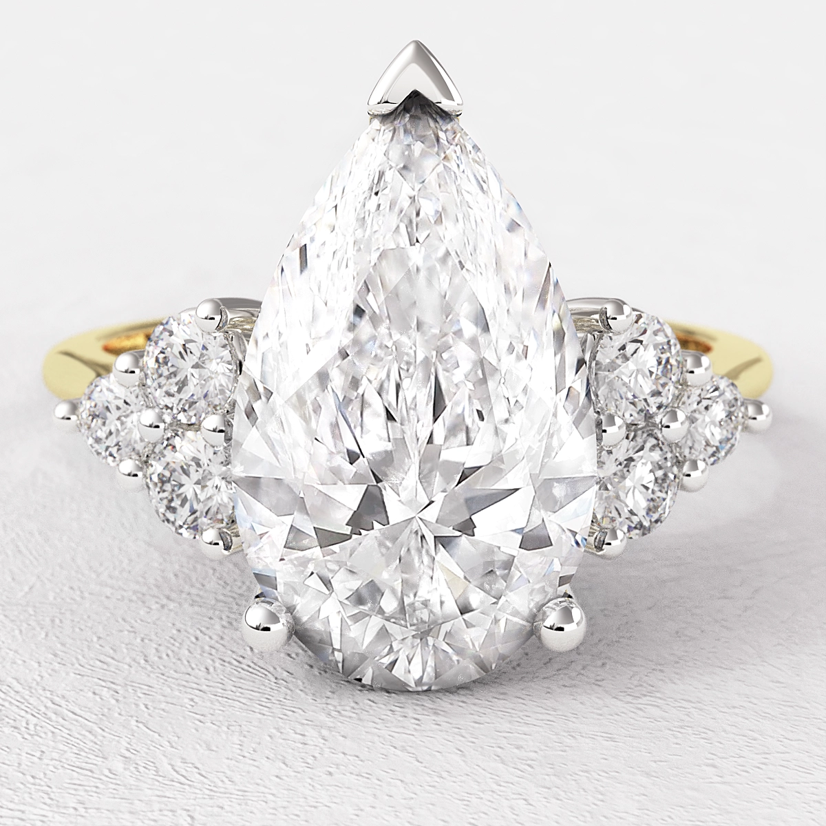 2.20ct Pear Cut Side Stone Engagement Ring PR1090 - Bespoke Diamonds ...