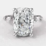 3.45ct Elongated Cushion Cut Engagement Ring with hidden halo PR1084 White Gold