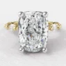 3.45ct Elongated Cushion Cut Engagement Ring with hidden halo PR1084 Yellow Gold - Made in Dublin Ireland