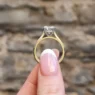 Hidden halo engagement ring in yellow gold - side view sr1021 - Made in Dublin, Ireland