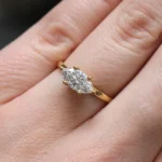 Marquise Cut Horizontal Set Engagement Ring SR1103 on hand