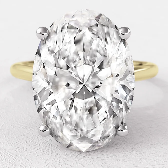 Oval solitaire diamond engagement ring 4.0ct sr1016 feature - yellow gold - Made in Dublin, Ireland