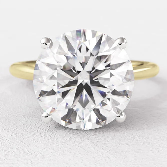 3.00ct Round Four Claw Tulip Solitaire Diamond Ring SR1001-9.0mm yellow gold - Made in Dublin, Ireland