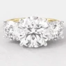 3.0ct Round Cut Trilogy Yellow Gold Diamond Ring TR1070