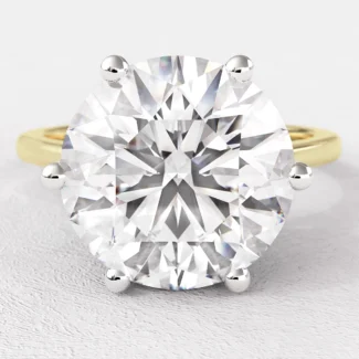 4.00ct Round Six-Claw Tulip Solitaire Ring SR1010 in yellow gold - Made in Dublin, Ireland