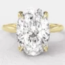 Classic lotus style oval solitaire diamond ring sr1043 in yellow gold