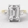 Emerald Cut Trilogy Diamond Ring TR1108 feature in yellow gold