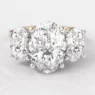 Yellow gold oval trilogy diamond ring tr1101 feature