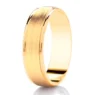 DC115BC GWR2004 Gents Pattern 5mm Flat Brushed Centre Yellow Gold Wedding Ring
