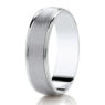 Gents Pattern 5mm Flat Brushed Centre Platinum/Palladium Wedding Ring