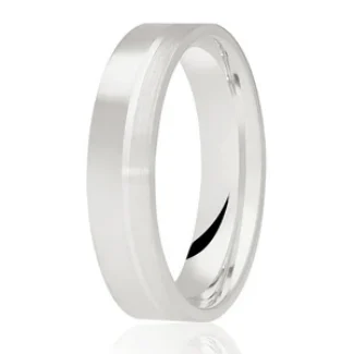 DC150_W GWR2090 Gents Pattern 4mm Polished Edge PlatinumPalladium Wedding Ring