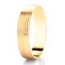 DC157B GWR2088 Gents 5mm Double Tramlines Brushed Yellow Gold Wedding Ring