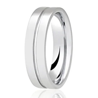 DC305 GWR2007 Gents Pattern 5mm Centre Line PlatinumPalladium Wedding Ring