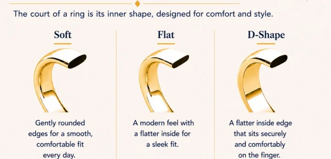 Gents Wedding Ring Court Shape Guide