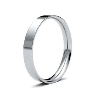 gents 3mm FCL wedding ring white