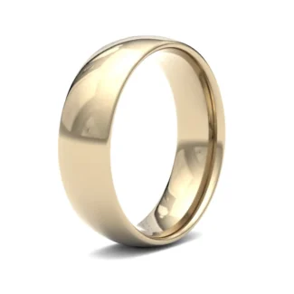 Yellow gold gents plain wedding band traditional court